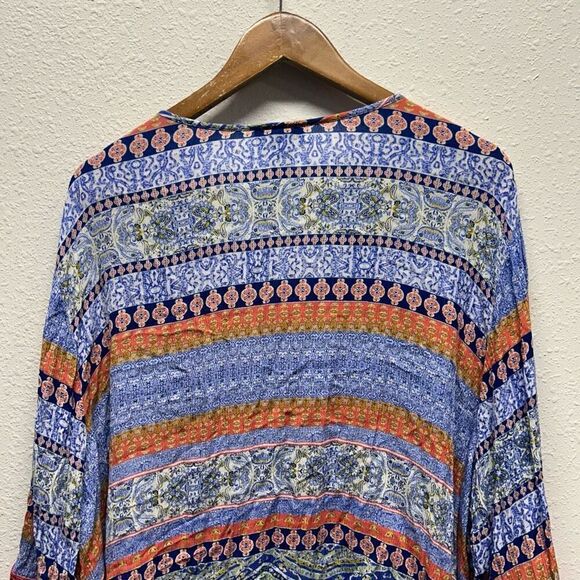 Catherines Multicolor 3/4 Sleeve Rayon Lace Trim Gauze Blouse Women’s 3X - Picture 8 of 13